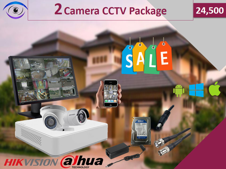 2 CCTV Camera Package dahua and hikvision